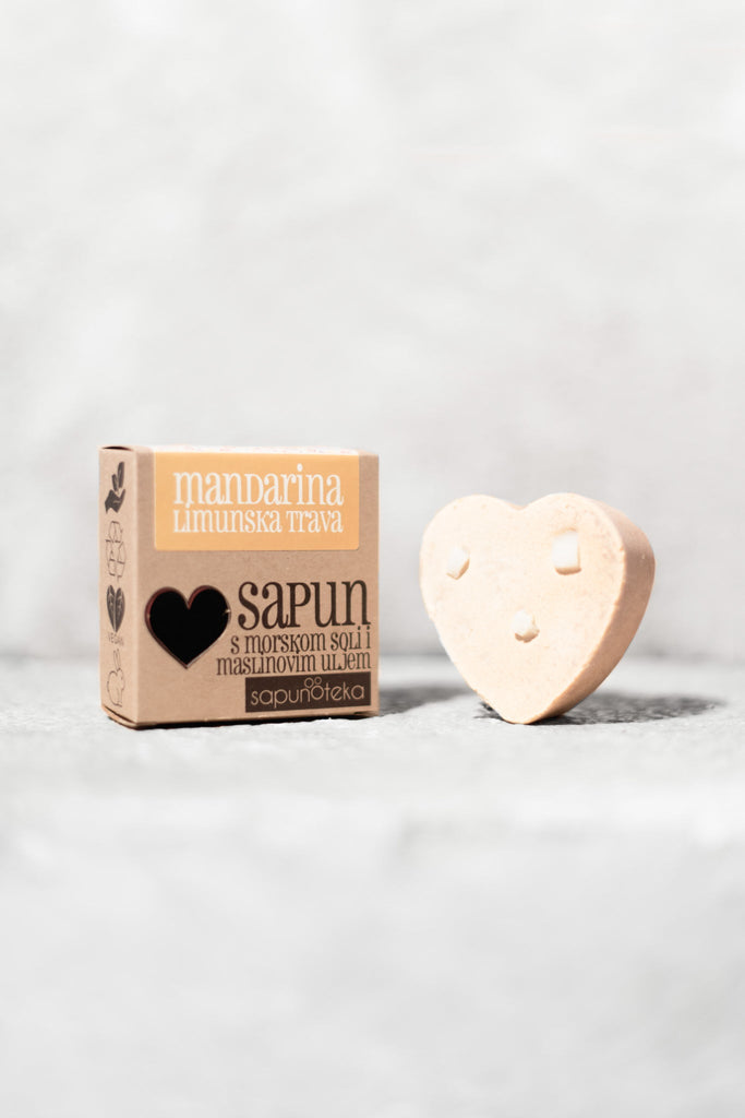 Sea Salt Soap Mandarin & lemongrass (heart shaped)